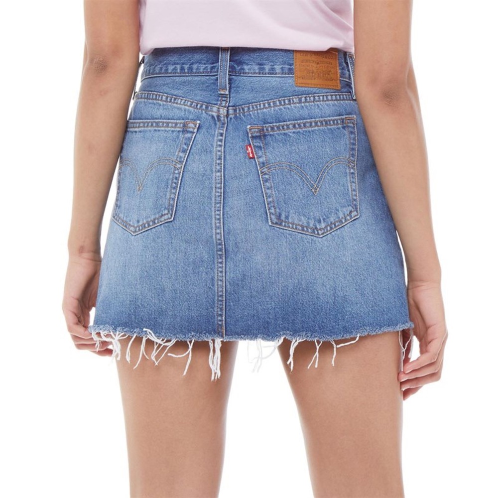 Levi Strauss distressed mini jean skirt